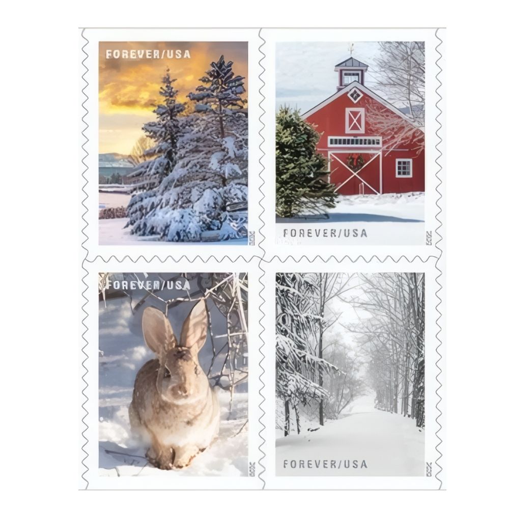 20 Forever First Class Stamps – Winter Scenes – 2020 Booklet Pane – MNH