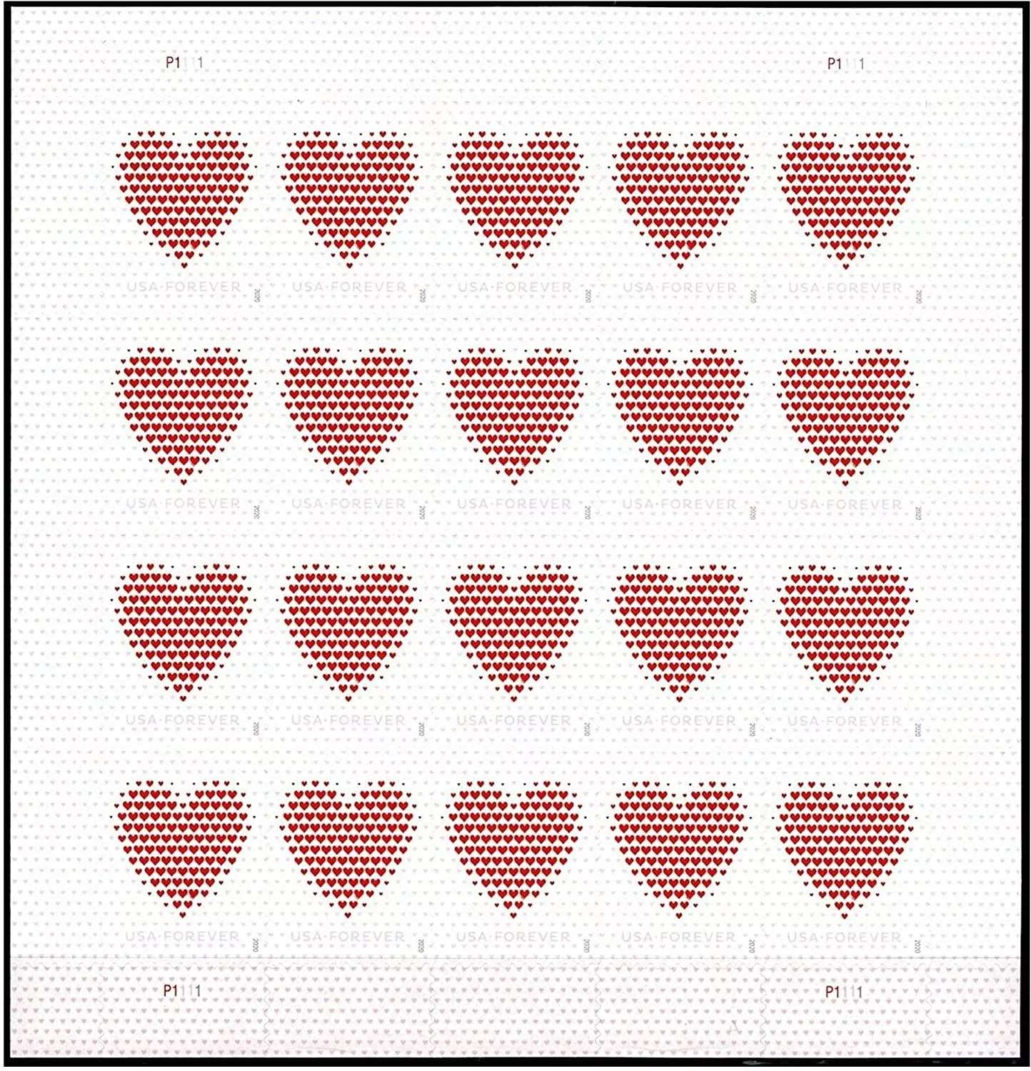 Made of Hearts 2020 - 5 Sheets / 100 Pcs
