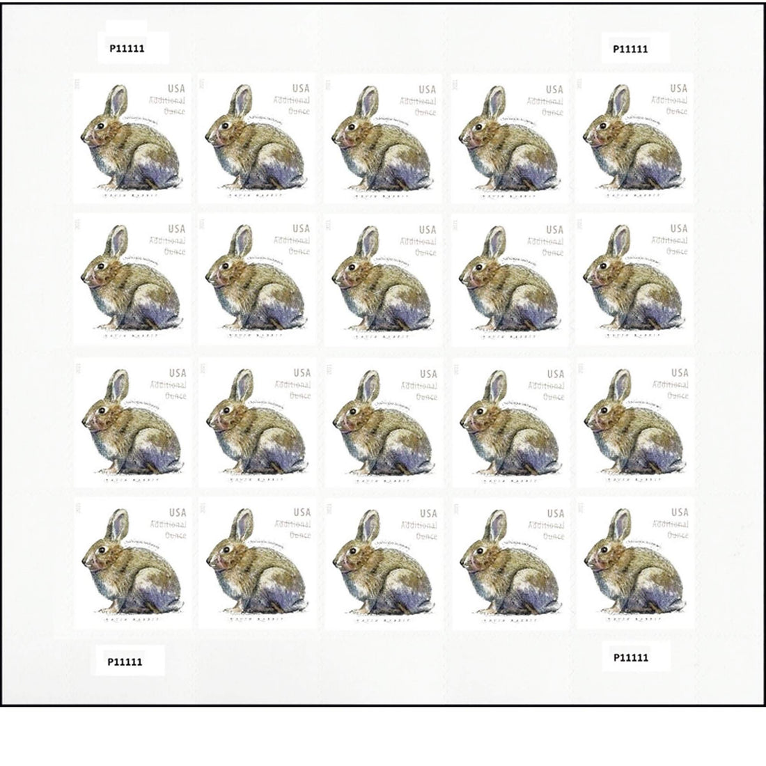Brush Rabbit 2021 - 5 Sheets / 100 Pcs - USTAMPS