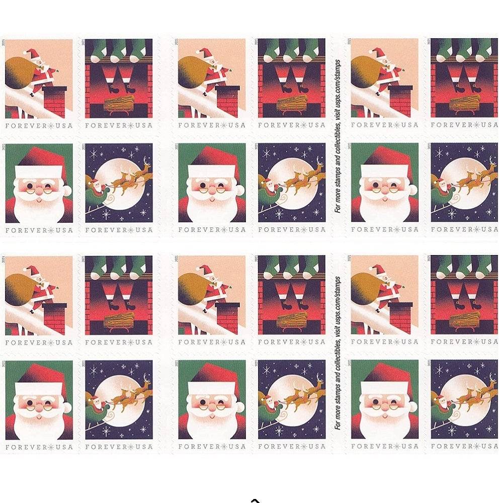 A Visit From St. Nick 2021 - 5 Booklets / 100 Pcs - USTAMPS