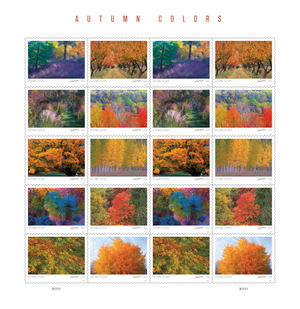 Autumn Colors 2024 stamp sheet, the free gift