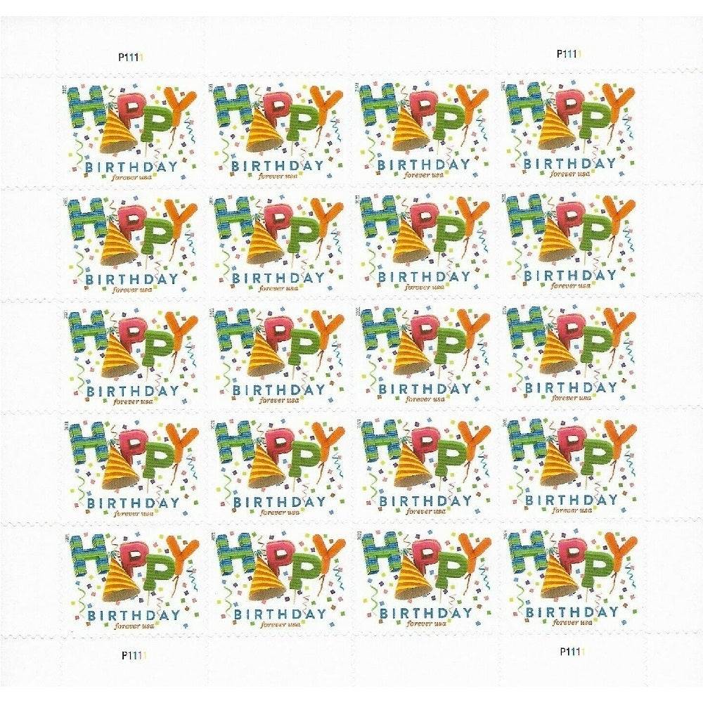 Happy Birthday 2021 - 5 Sheets / 100 Pcs