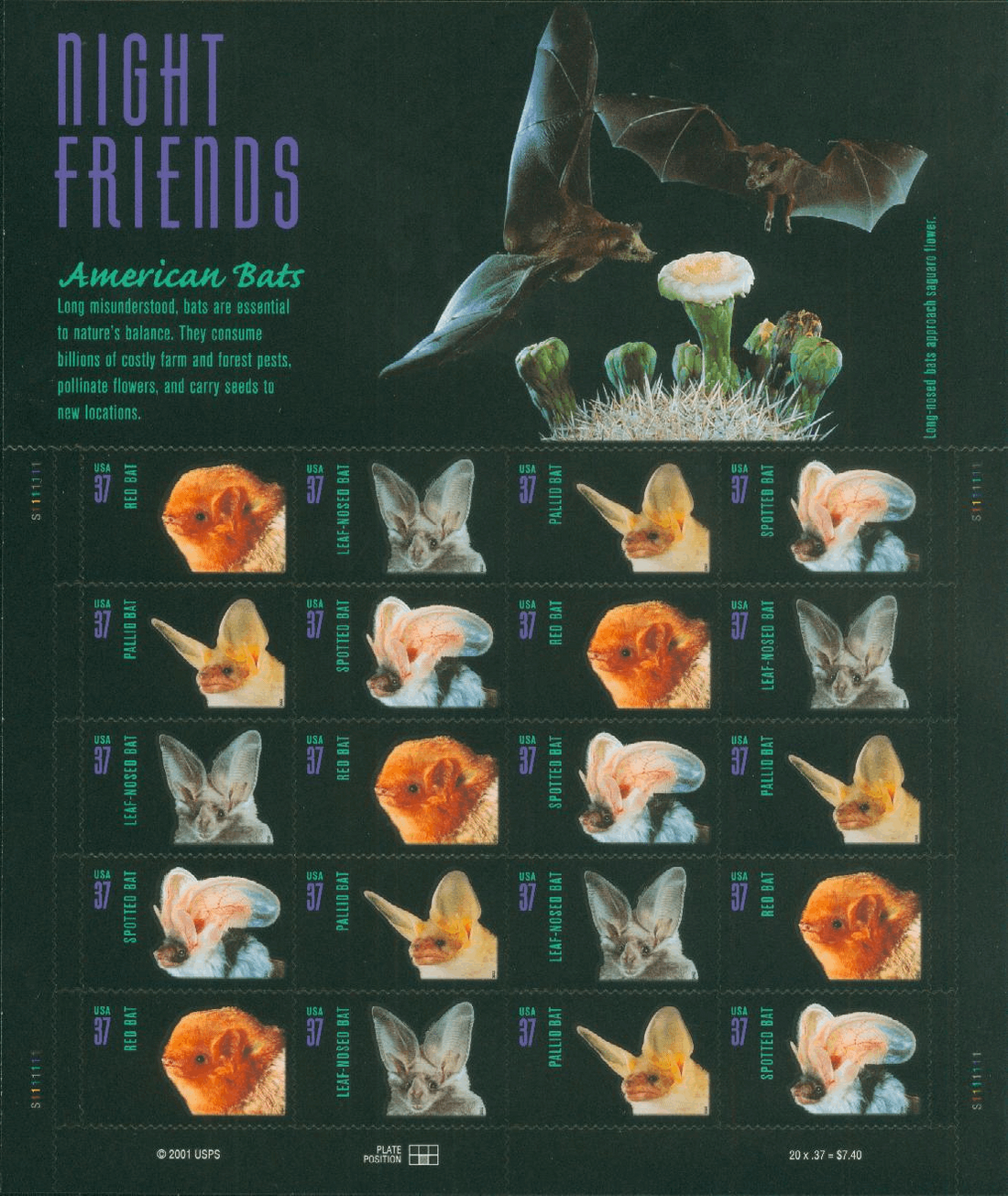 American Bats 2002 - 5 Booklets / 100 Pcs