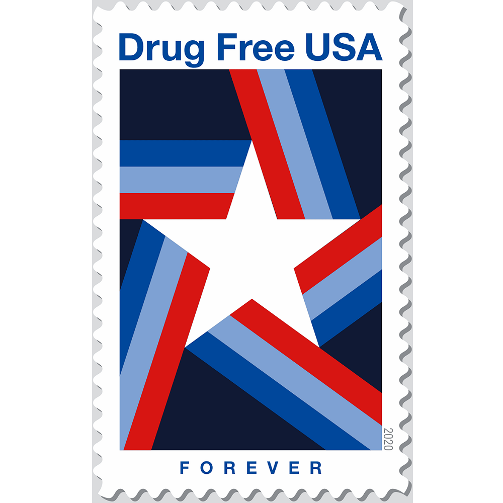 Drug Free 2020 - 5 Sheets / 100 Pcs - USTAMPS