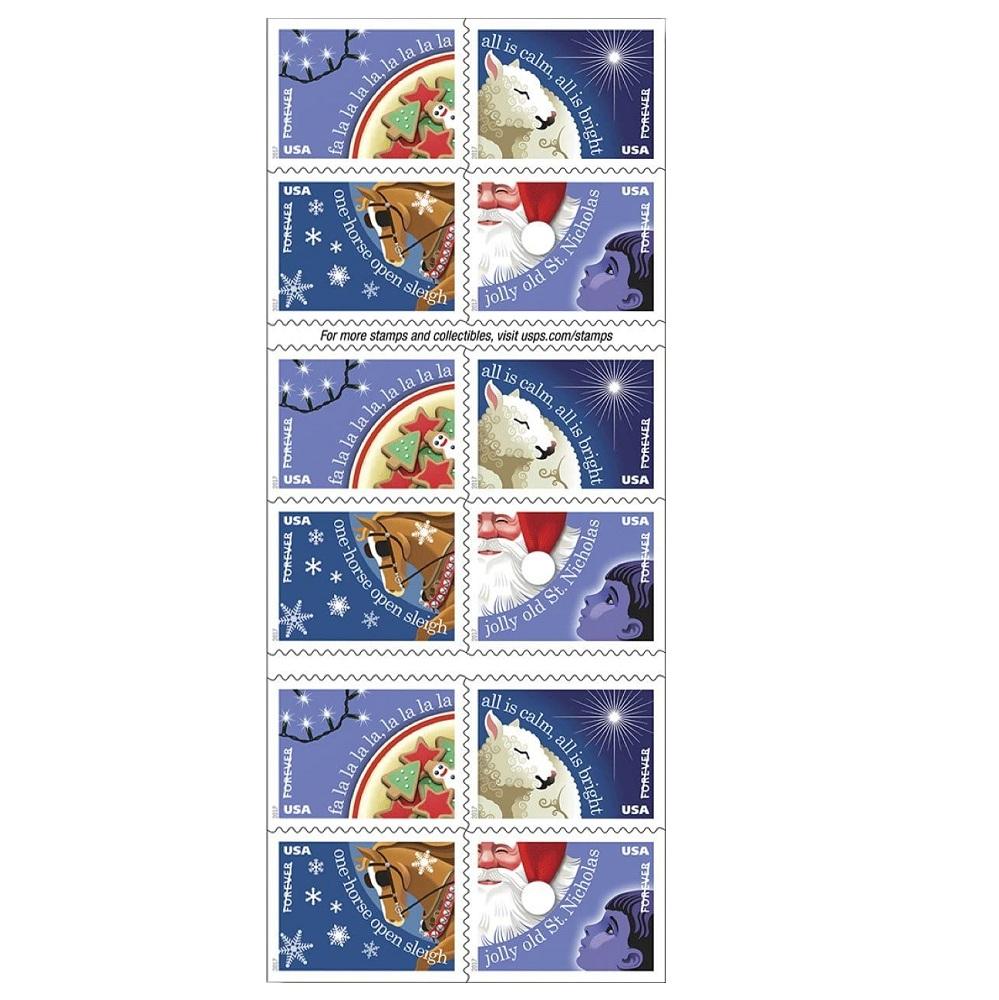 Christmas Carols 2017 - 5 Booklets / 100 Pcs - USTAMPS